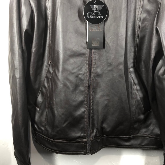 NWT GA Milano brown faux leather jacket size xxl - Picture 3 of 10